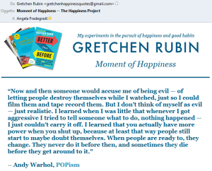 Andy Warhol quoted by Gretchen Rubin